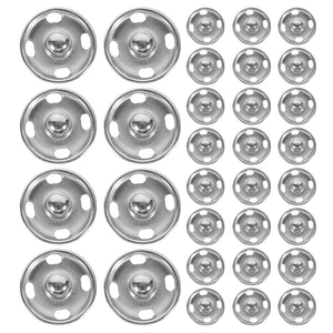  50 Sets Sew On Snaps Buttons Metal Snaps Fasteners Press Studs Buttons 2 Parts - Picture 1 of 12