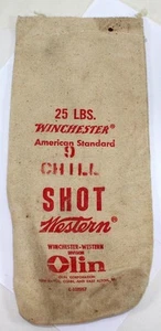 Vintage Winchester American Standard 25 lbs 9 Chill Shot Bag Olin Corp EMPTY BAG - Picture 1 of 4