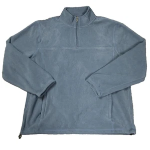 Croft & Barrow 1/4 Zip Fleece Pullover Cinch Hem Mock Neck Blueish Gray L - Picture 1 of 24