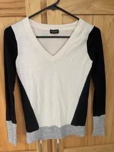Club Monaco Italian Yarn blk creme grau Pullover Pulli Damen xs euc - Bild 1 von 3