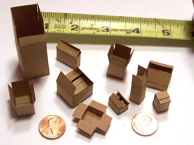 Многомасштабные коричневые коробки для диорам - без маркировки - различные типы и размеры - Изображение 1 из 4