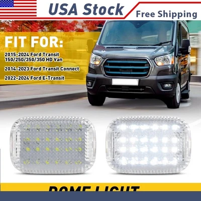 Para 2015-24 Transit Ford 150 250 350HD 350 transparente 24LED luz cúpula van de carga 2X X - Imagem 1 de 4