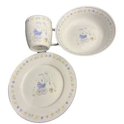 Sweet Petite Baby Boy Bowl, Cup & Saucer Keepsake  Lesser & Pavey UK - Image 1 of 4