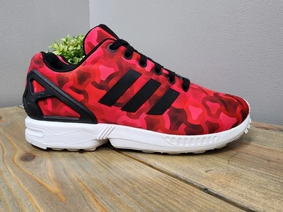 Adidas Women's ZX Flux Torsion Red Camo Lace Up AQ6128 Trainers Shoes Size 6.5 - Image 1 of 4