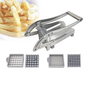 Stainless Steel French Fry Cutter,Potato Slicer with 2 Blade and No-Slip Suction - Picture 1 of 6