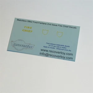 Matchbox Lesney 59 c1 Ford Galaxie Fire Chief Shield Decal Set - Picture 1 of 3