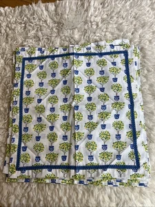 NEW Set Of 8 Pomegranate,inc. Lemon Tree Topiary Cotton Napkins 20x20” India - Picture 1 of 5