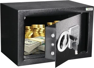 Electronic Safe Box for Money with Digital Keypad & Keys, Steel Alloy Drop Sa... - Picture 1 of 7