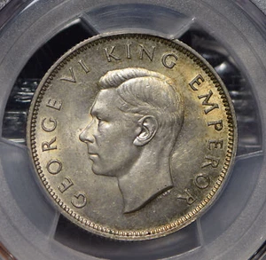 New Zealand 1941 Florin Kiwi animal PCGS AU58 PC0657 combine shipping - Picture 1 of 3