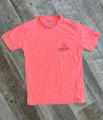 Women S CHAMPION NCAA South Carolina Gamecocks Pink Short Sleeve LOGO Shirt GC! - Image 1 of 4