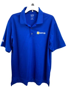 Adidas Climalite Polo Golf Shirt Herren L Blau Kurzarm Bauer Gefco Logo - Bild 1 von 8