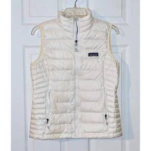 Patagonia White Nano Puff Vest Lightweight Puffer Sleeveless Jacket Womens S - Picture 1 of 8