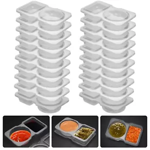 UVHJW 20 Sets Reusable Snack Container Condiment Containers with Lid 2 compar... - Picture 1 of 7