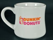 Vintage Dunkin' Donuts Diner Ceramic Coffee Cup Mug Orange & Pink Logo Graphics
