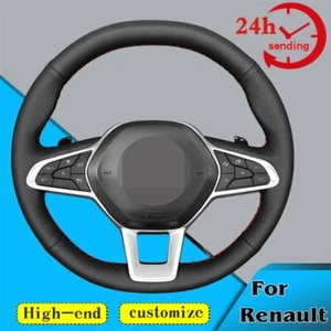 Custom Car Steering Wheel Braid Cover For Renault Clio 5 (V) 2019-20 Zoe 2019-20 - Picture 1 of 6