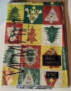 Dining Fashions Flannel Back Tablecloth 52” x 70” Oval CHRISTMAS TREES - Picture 1 of 2