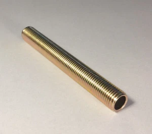 New Seamless 4", 1/4 IP Steel All Thread Zinc Plated Lamp Nipple 1/2" O.D. #201 - Picture 1 of 3