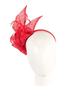 Red Spring Racing Sinamay Fascinator de Max Alexander 100% vendedor australiano - Imagen 1 de 5
