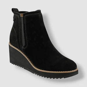 Earth Women's Black Cleia Slip-On Round Toe Casual Wedge Booties Shoes Size 6M - Picture 1 of 4