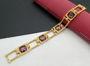 Rebecca Designer signiert lila Amethyst italienisches Armband Hydro Vintage Glam OBO - Bild 1 von 4