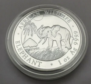 Somalia Elefant 2017 African Wildlife 1Oz Silber 100 Shillings stempelglanz - Bild 1 von 2