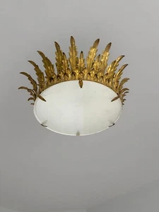 1930-50 MAISON BAGUES 1 PLAFONNIER LUSTRE ART-DECO NEO-CLASSIQUE SHABBY-CHIC - Imagen 1 de 24