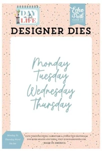 Echo Park Paper DAY IN THE LIFE Monday to Thursday Word Die Set (DL260043) - Picture 1 of 1