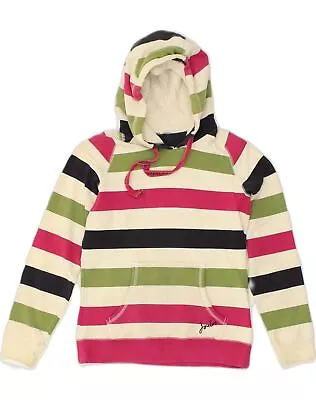 JOULES Womens Hoodie Jumper UK 8 Small  Multicoloured Striped Cotton DF01 • 30.45€