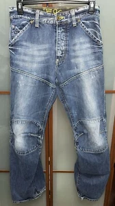 G-Star Raw Elwood 96 Vintage Mens 32 X 34 Horseshoe Twisted Leg Blue Denim Jeans - Picture 1 of 13