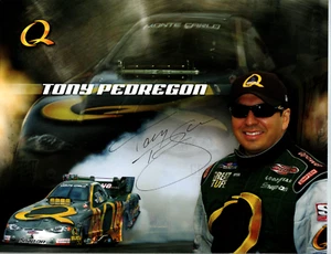 2005 NHRA Tony Pedregon Hand Signed 8.5x11 Cardstock Bio Q Nitro Funny Car DR45 - Picture 1 of 2