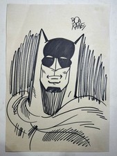 Bob Kane Drawing on paper (Handmade) signed and stamped mixed media