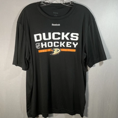 Reebok NHL Anaheim Ducks Hockey Short Sleeve Men's Large Black Polyester Cover