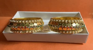 Indian Bridal Jewelry Ethnic 14K Gold Plated Bollywood Bracelet Set - Picture 1 of 4