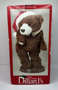 Dillard’s Trimmings Here Comes Santa Claus Animated 18” Dancing Bear New Vintage - Picture 1 of 13