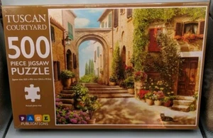 NEW & SEALED - Tuscan Courtyard 500 Pieces Jigsaw Puzzle 24.6" x 19.5" 2020 - Picture 1 of 3