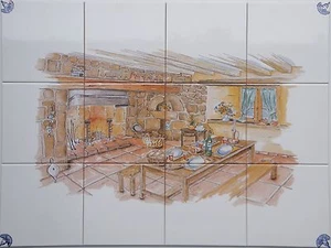 Dekor Landhaus nach Art:"Delfter Kacheln",15er Fliesen, Küchenfliesen o. Bordüre - Picture 1 of 1