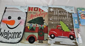 FLAGS Decorative Garden Lot 6 (NEW) Enhanced Christmas Snow Hummingbirds +++ - Picture 1 of 15