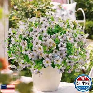 LUZOGA 12Pcs Artificial Fake Plants Flowers Outdoor Spring Summer Decoration, - Picture 1 of 5