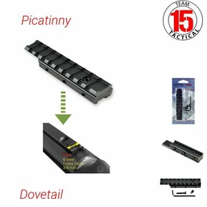 Dovetail to Picatinny Adapter Rail Scope Mount 11mm 3/8" to 21mm AirRifle Airgun - Picture 1 of 8