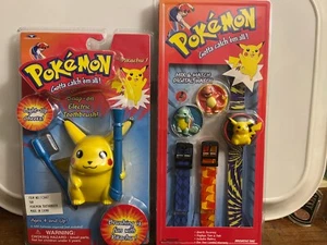 Pokemon Pikachu Snap On Electronic Toothbrush and Pokemon Digital Watch - Picture 1 of 2