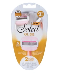 Bic Soleil Glide Razor, 5 Blades, Moisture Bar, Qty 2 - Picture 1 of 1