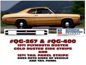 QG-267 & QG-400 - 1971 PLYMOUTH GOLD DUSTER - SIDE STRIPE & TAIL PANEL STRIPE - Bild 1 von 1
