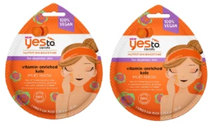 Yes To Carrots Vitamin-Enriched Kale Paper Single-Use Mask (2 pack) - Picture 1 of 1