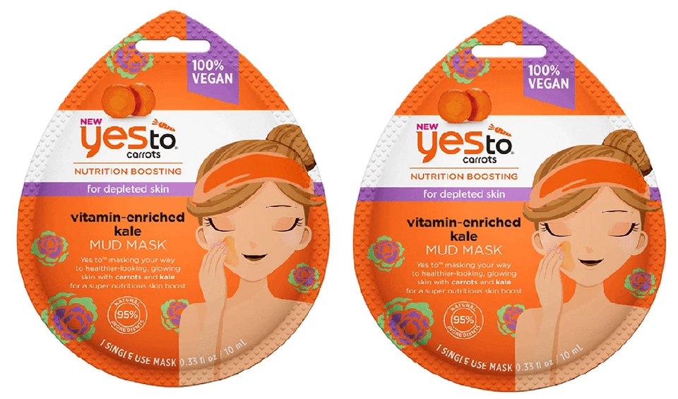 Yes To Carrots Vitamin-Enriched Kale Paper Single-Use Mask (2 pack) - Image 1 of 1