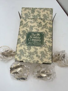 The Bombay Company Gold Plated Leaf Napkin Rings Set Of Four NEW In Box - Picture 1 of 10
