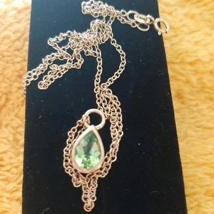 KETTE GELBGOLD 417mit 2g Gewicht +Peridotanhänger 1g Gewicht - Bild 1 von 19