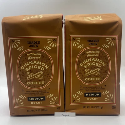 2 包 Trader Joe's 肉桂香料咖啡 14 盎司每包限量版 — 第 1/2 张图片