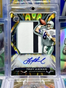 2024 Topps /10 AUTO Autograph Jersey Gold Refractor Troy Aikman Dallas Cowboys - Picture 1 of 2