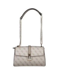 Guess Jeans Marina Chain Bag Logo Pattern Women Gray Handbags - Picture 1 of 3