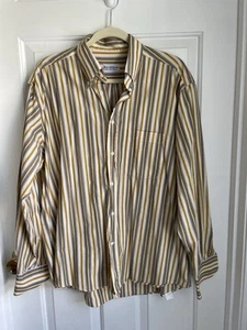 Bullock Jones Shirt sz XL 100% Cotton Striped Long Sleeve Made in Switzerland - Picture 1 of 8